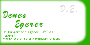 denes egerer business card